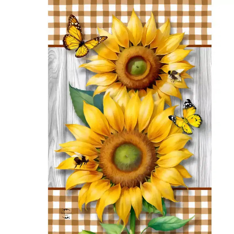 Briarwood Lane Summer House Flag 40x28 For Outdoor Sunflower Duo For Summer House Flag