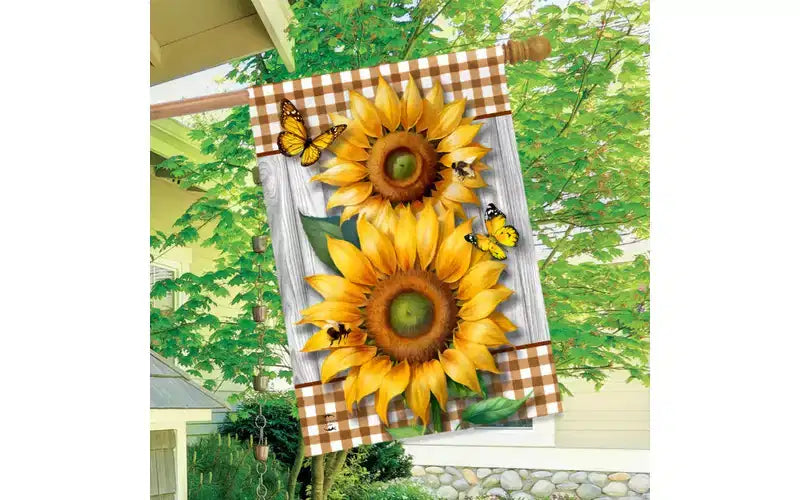 Drapeau de maison d'été pour l'extérieur Duo Tournesol