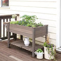 Jardinière surélevée avec grande étagère de rangement | Bac à herbes en bois