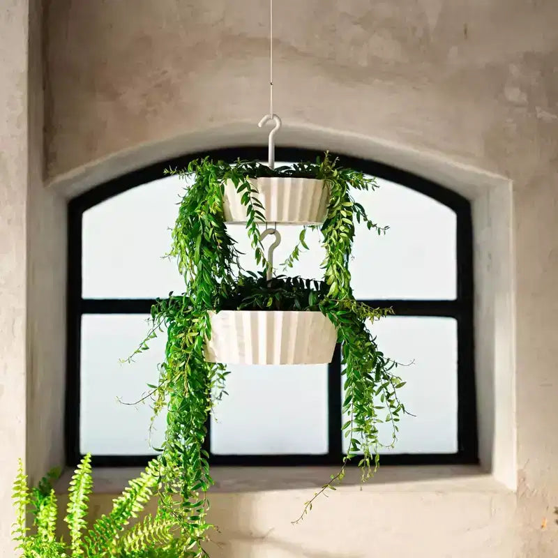 Support de pots de fleurs suspendus Tree Nest Sunny à 2 niveaux, pour l'intérieur et l'extérieur