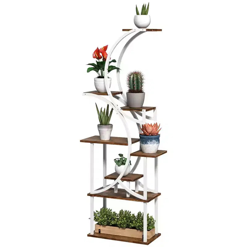 Support à plantes en escalier pour l'intérieur, étagère à plantes en S