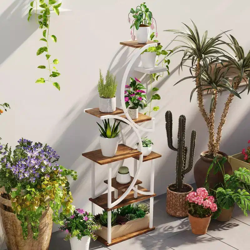 Support à plantes en escalier pour l'intérieur, étagère à plantes en S