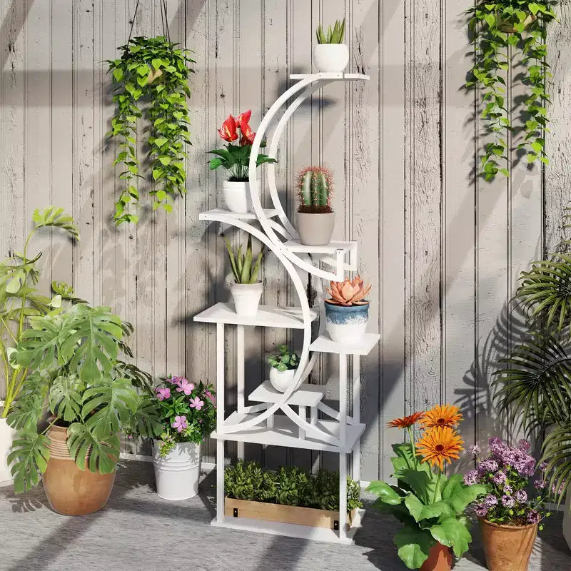 Support à plantes en escalier pour l'intérieur, étagère à plantes en S