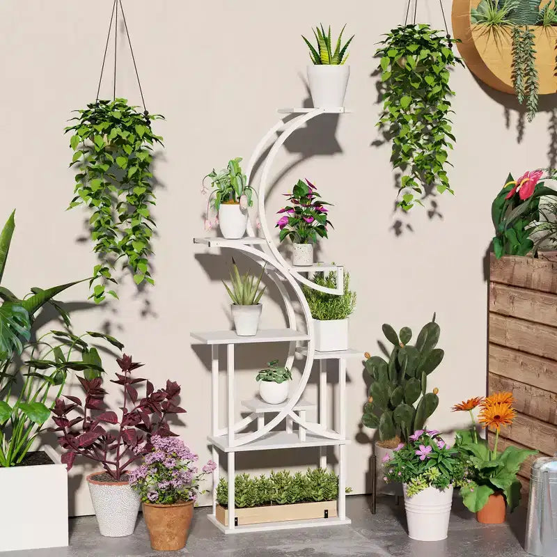 Support à plantes en escalier pour l'intérieur, étagère à plantes en S