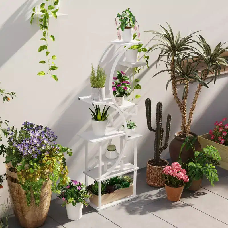 Support à plantes en escalier pour l'intérieur, étagère à plantes en S