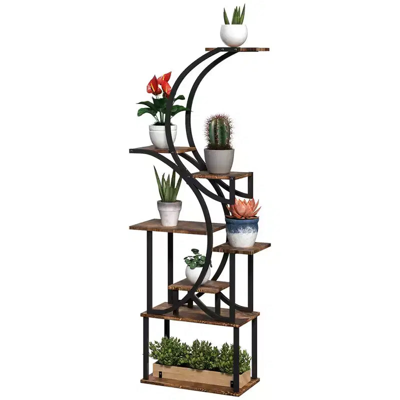 Support à plantes en escalier pour l'intérieur, étagère à plantes en S