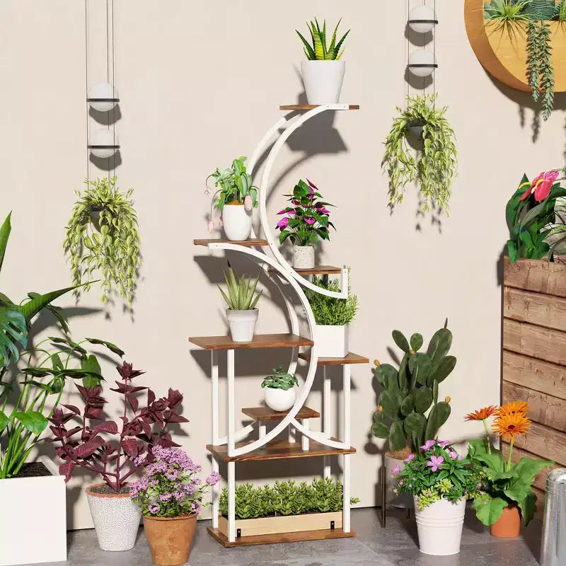Support à plantes en escalier pour l'intérieur, étagère à plantes en S