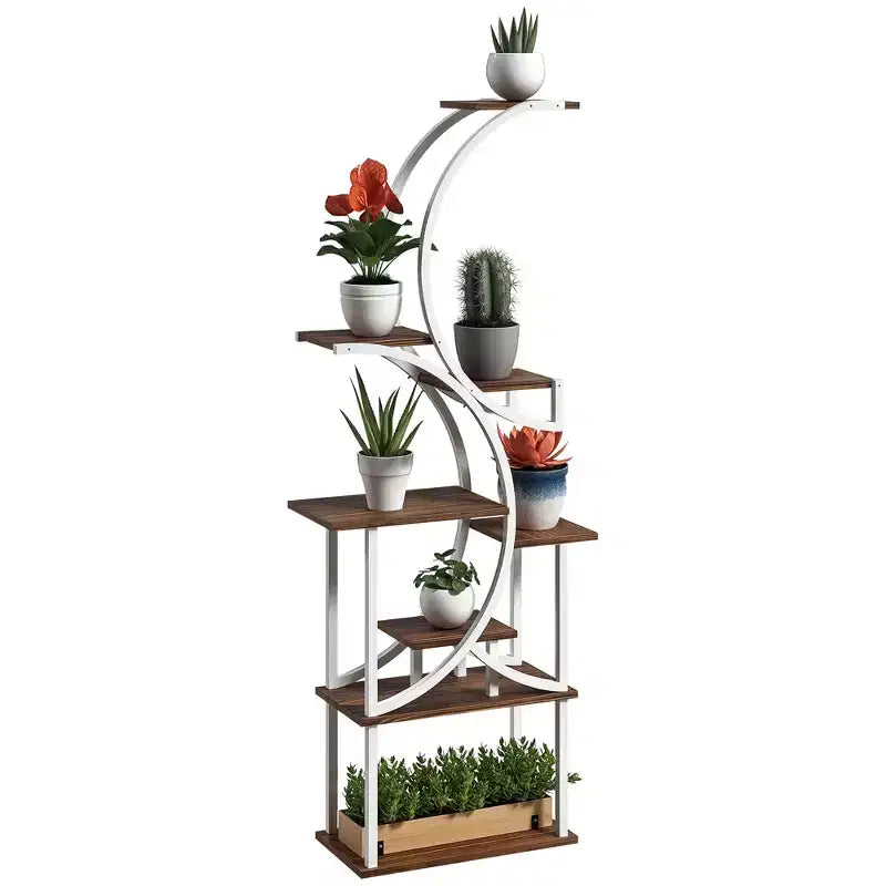 Support à plantes en escalier pour l'intérieur, étagère à plantes en S