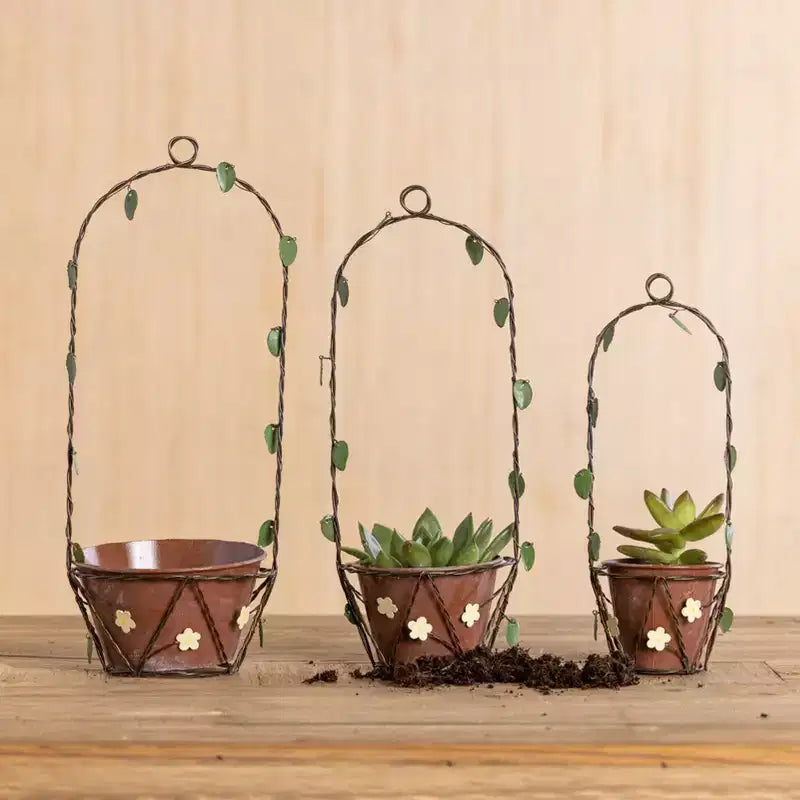 Mini cache-pots décoratifs en fil de fer