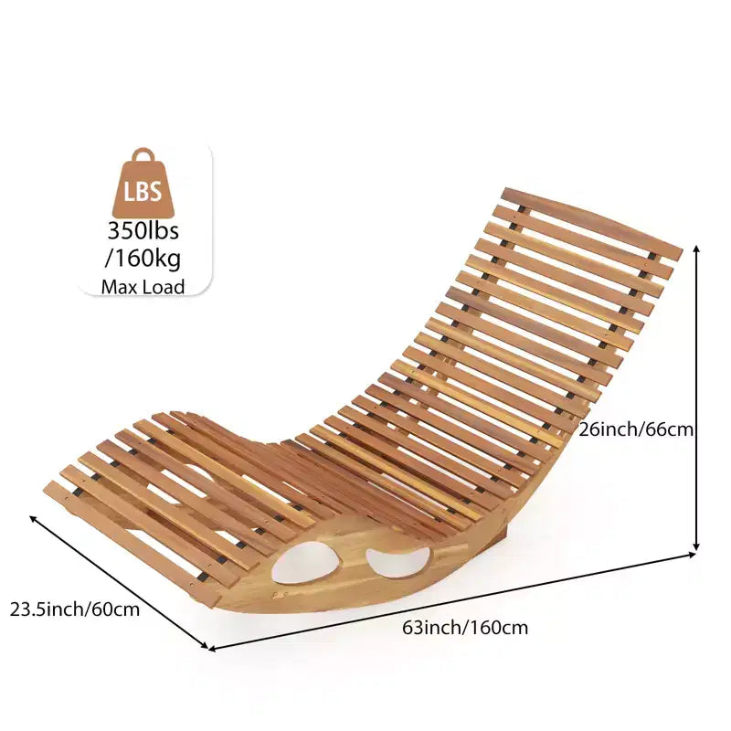 Chaise longue d'extérieur à dossier haut avec assise à lattes