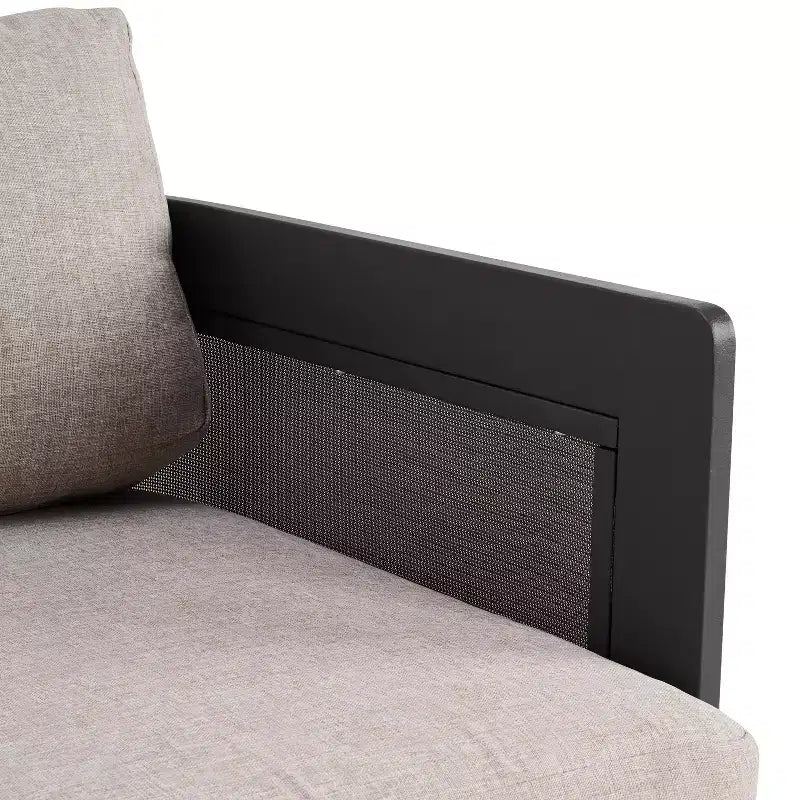 Causeuse moderne de patio en aluminium avec rembourrage en oléfine