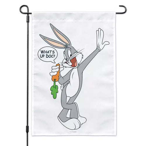 Looney Tunes Bugs Bunny What's Up Doc Garden Yard Flag with Pole Stand Holder