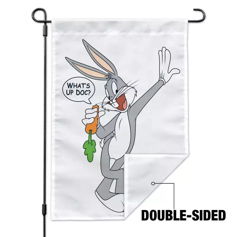 Drapeau de jardin lapin avec support de mât