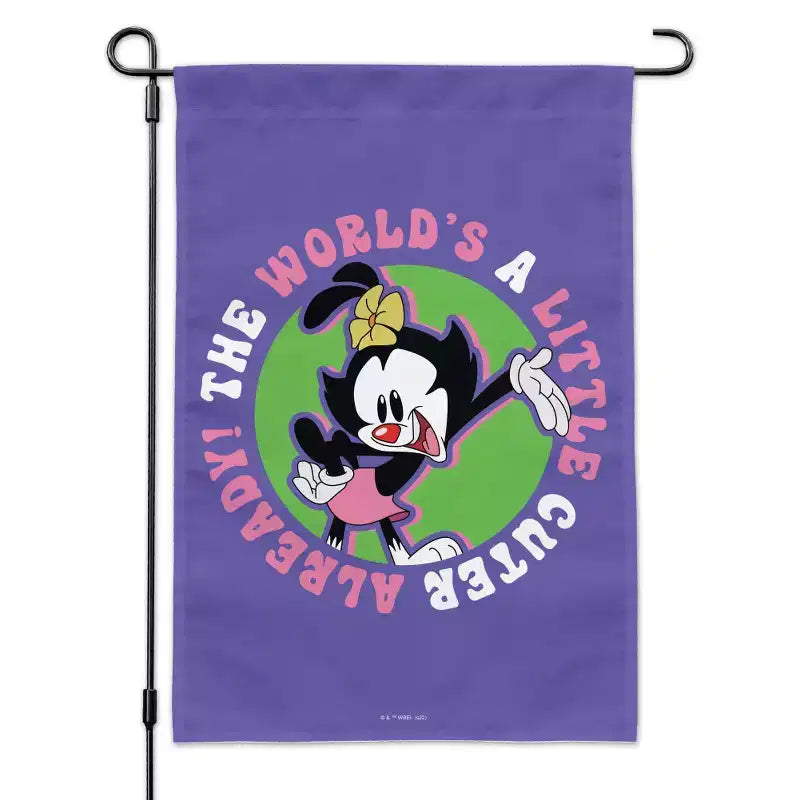 Animaniacs World's Cuter Garden Yard Flag with Pole Stand Holder