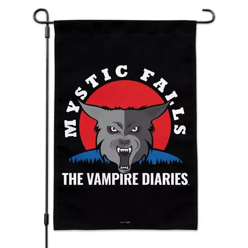 The Vampire Diaries Mystic Falls Logo Garden Yard Flag with Pole Stand Holder