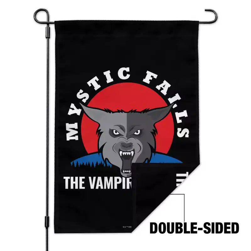 Le drapeau de jardin The Vampire Diaries Mystic Falls Logo avec support de poteau