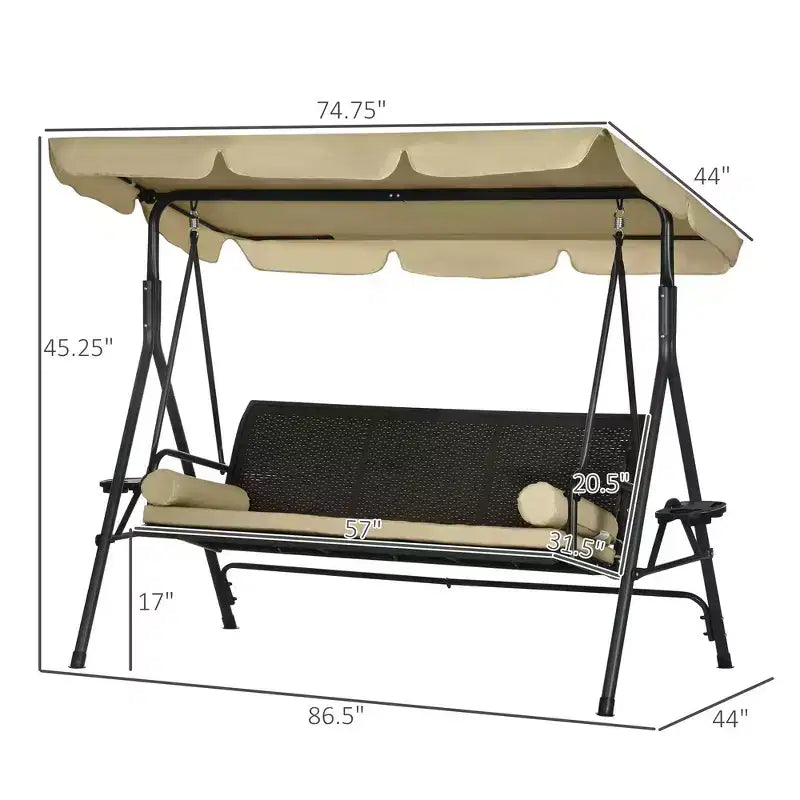 Fauteuil de jardin balancelle 3 places, Balancelle planeur 3 personnes