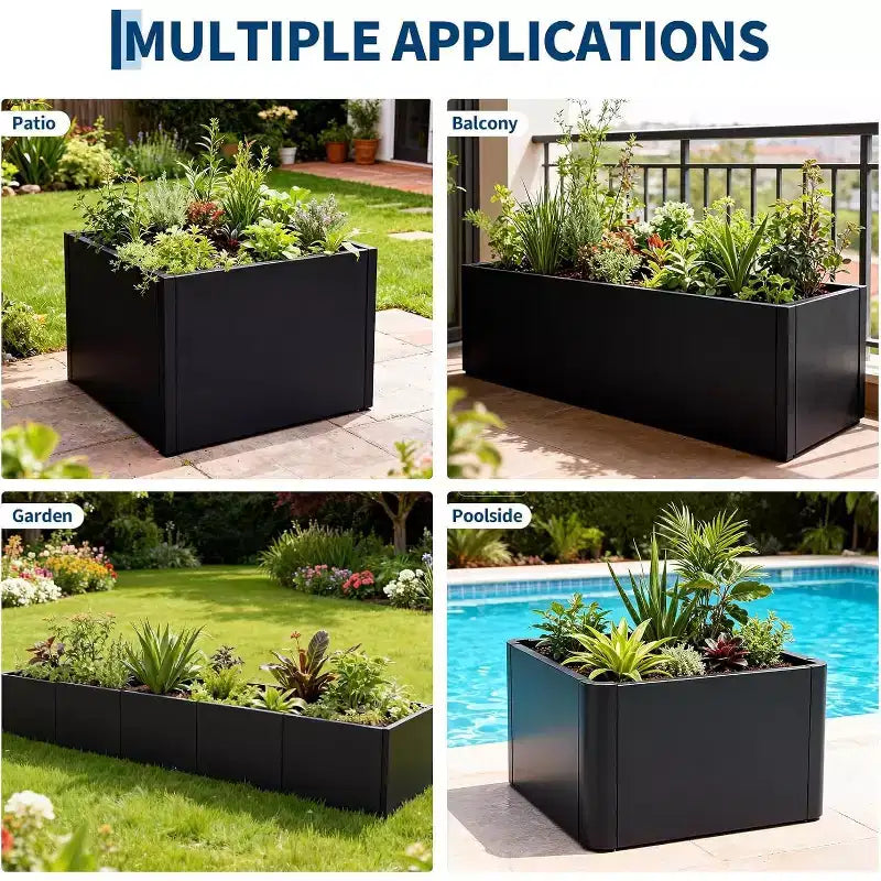 Jardinière en métal surélevée en acier robuste