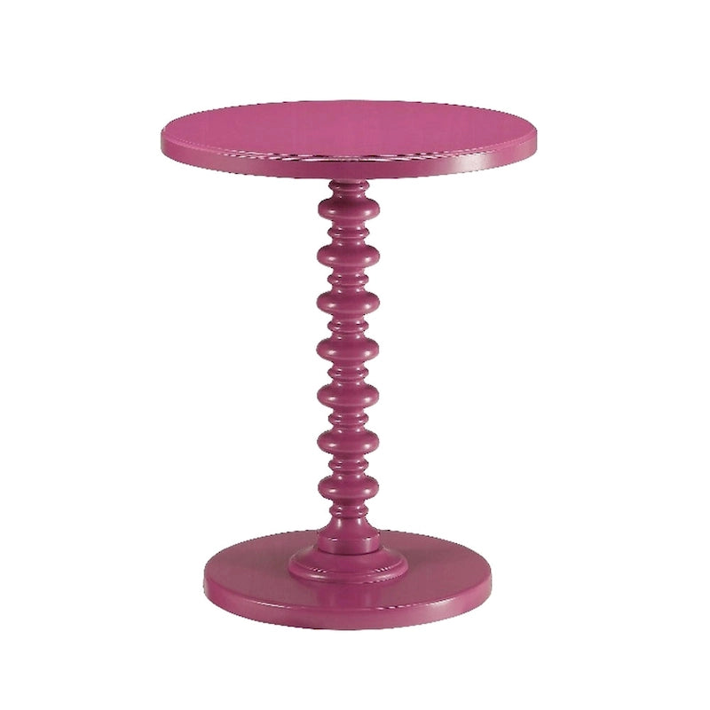 Table d'appoint ronde avec piédestal tourné en bois violet