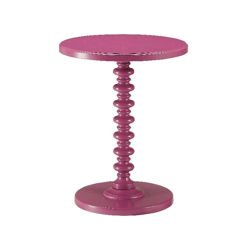 Table d'appoint ronde avec piédestal tourné en bois violet