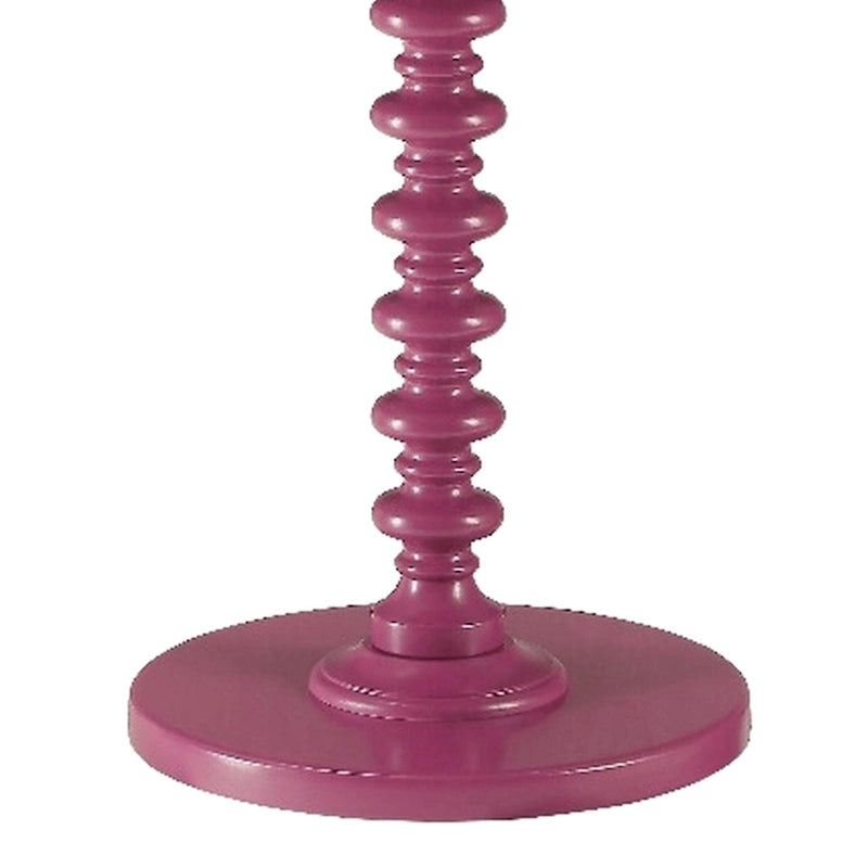 Table d'appoint ronde avec piédestal tourné en bois violet