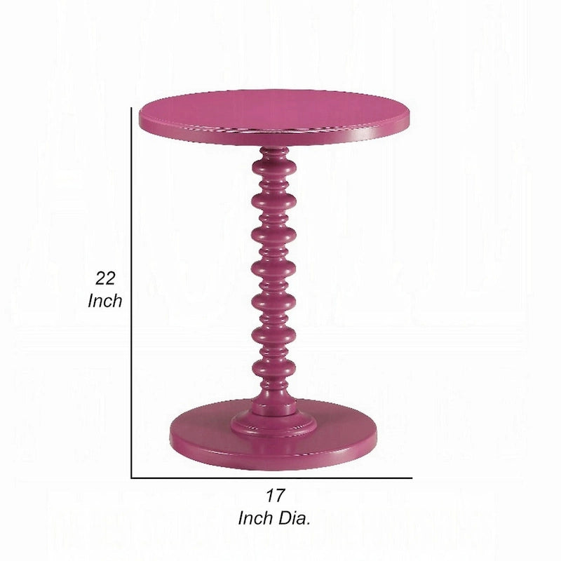 Table d'appoint ronde avec piédestal tourné en bois violet