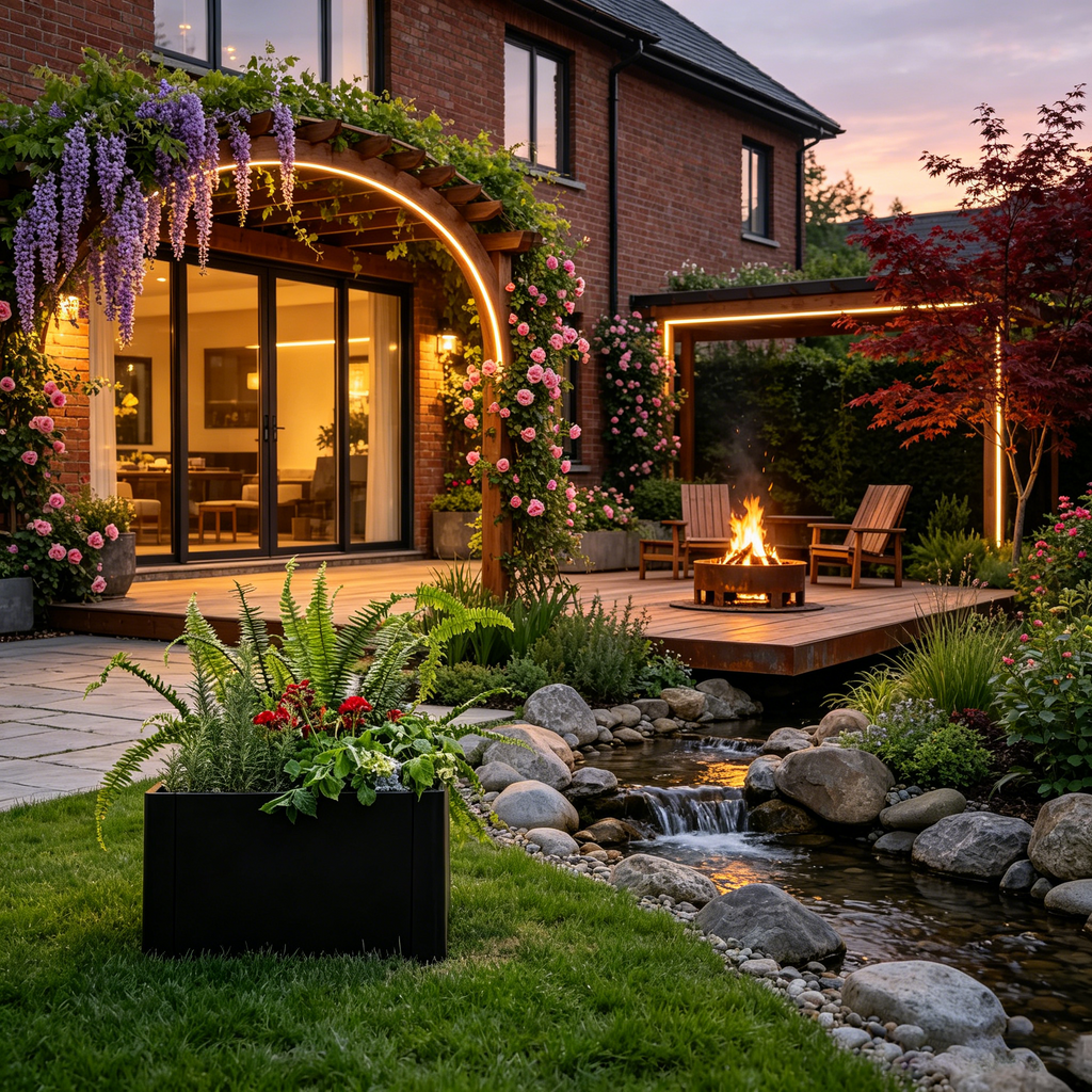 Jardinière en métal surélevée en acier robuste