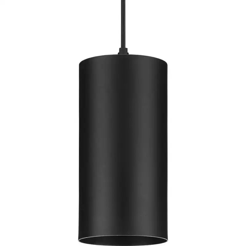 Progress Lighting, Cylinder Collection, 1-Light, Outdoor LED Hanging Pendant, Black, Aluminum, No Shade