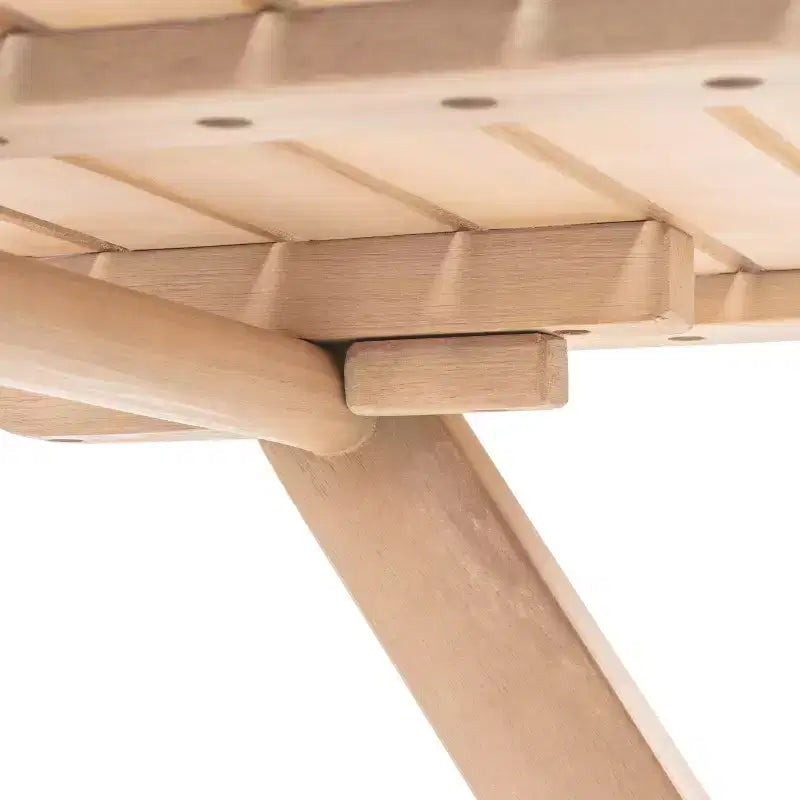 Bistro pliant d'extérieur en bois d'acacia tressé, style moderne du milieu du siècle