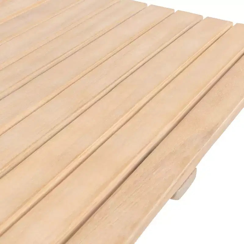 Bistro pliant d'extérieur en bois d'acacia tressé, style moderne du milieu du siècle