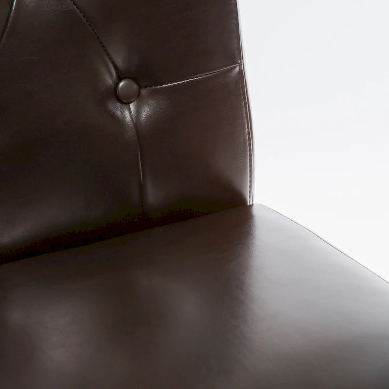 Chaise de salle à manger en cuir reconstitué marron