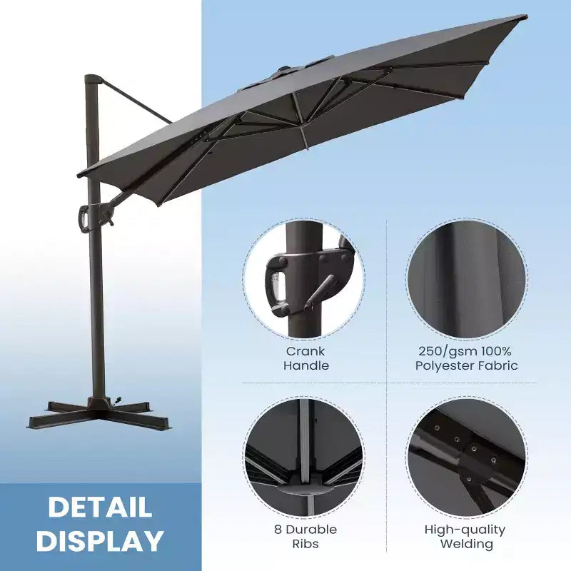 Parasol excentré en porte-à-faux