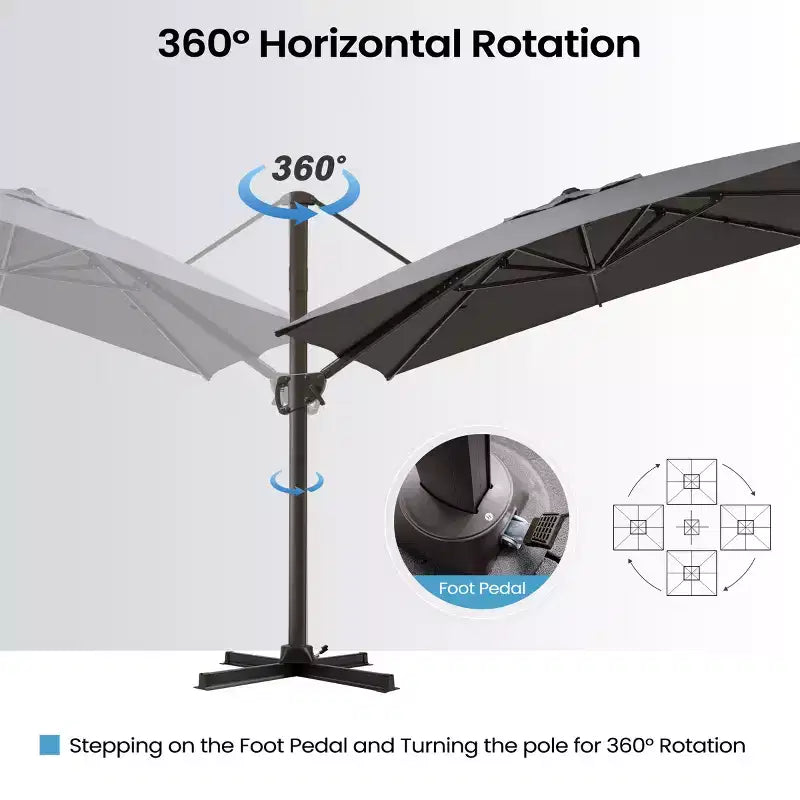 Parasol excentré en porte-à-faux