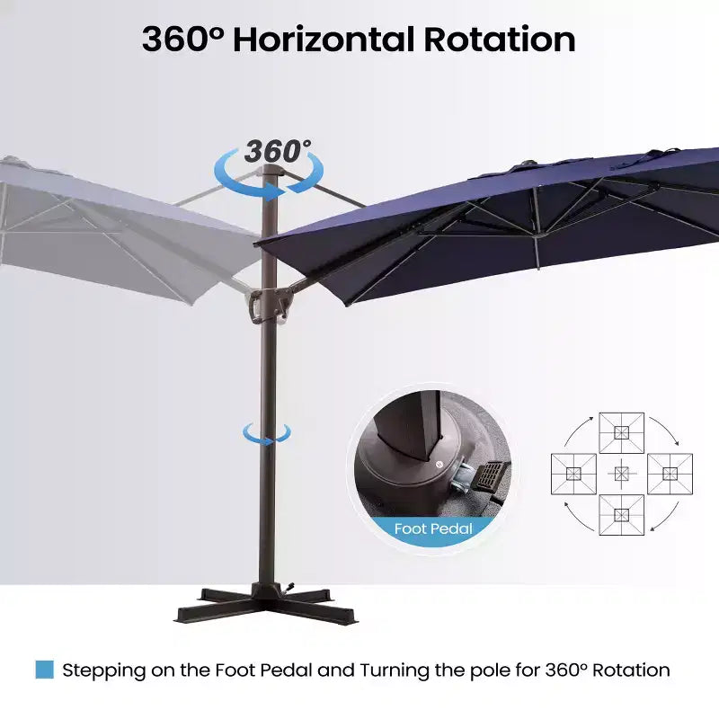 Parasol excentré en porte-à-faux