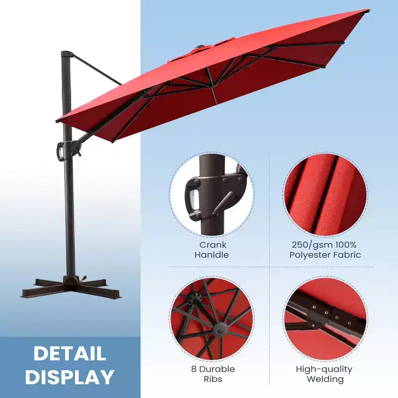 Parasol excentré en porte-à-faux