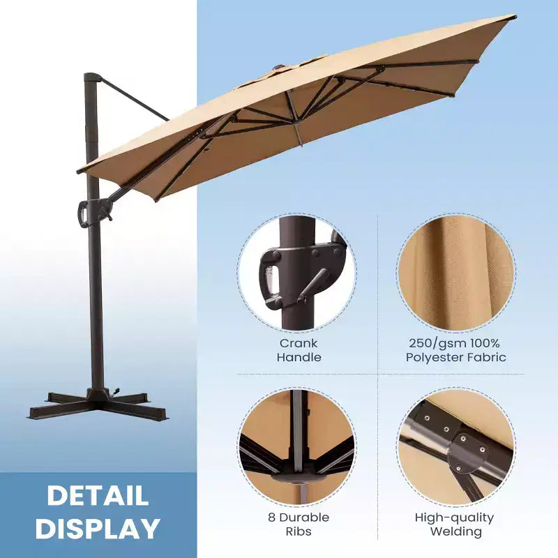 Parasol excentré en porte-à-faux
