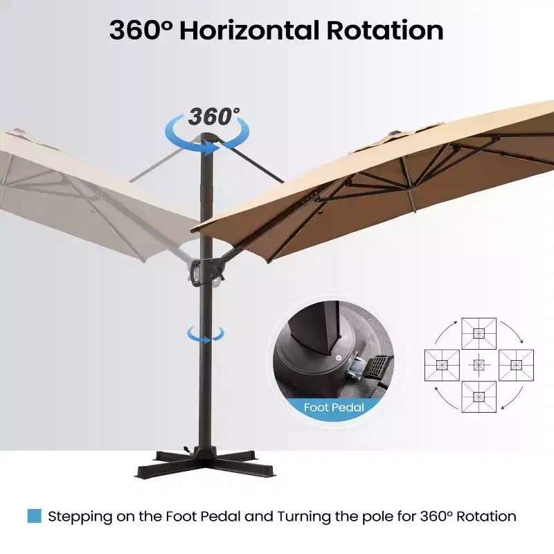 Parasol excentré en porte-à-faux