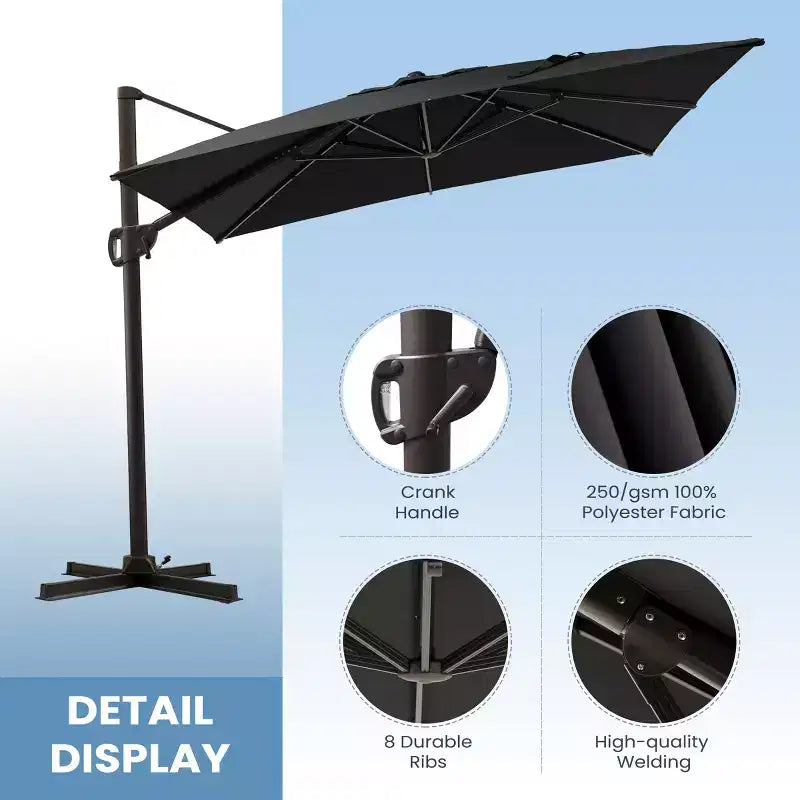 Parasol excentré en porte-à-faux