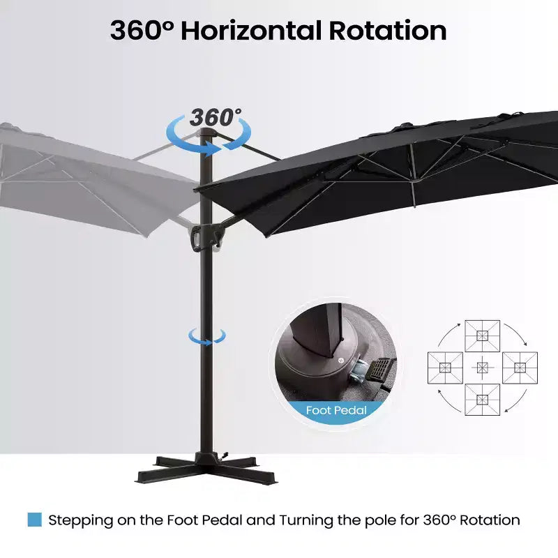 Parasol excentré en porte-à-faux