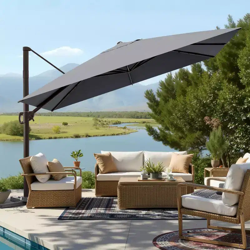 Parasol excentré en porte-à-faux