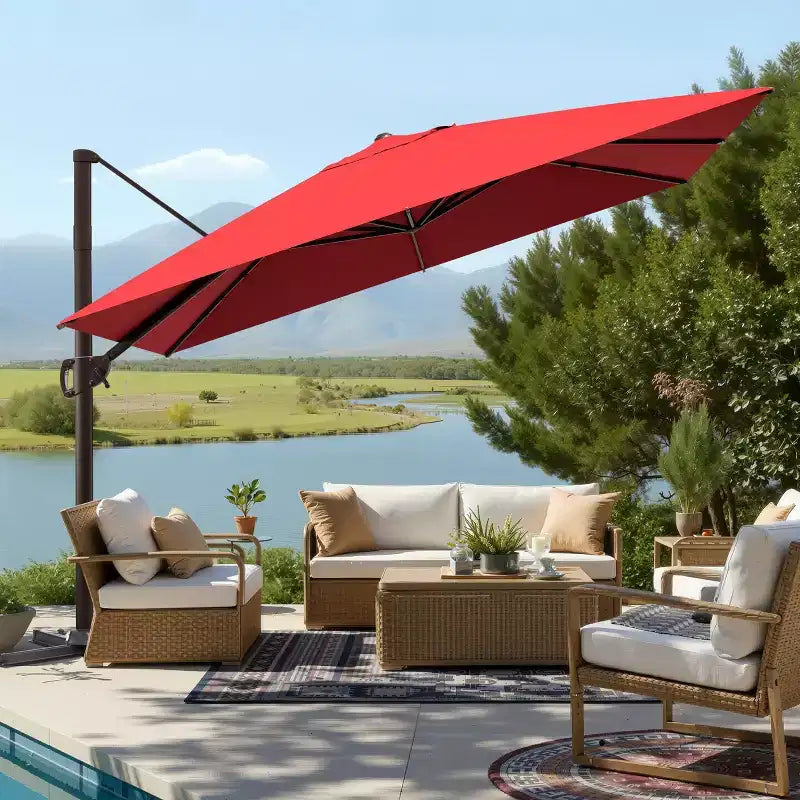 Parasol excentré en porte-à-faux