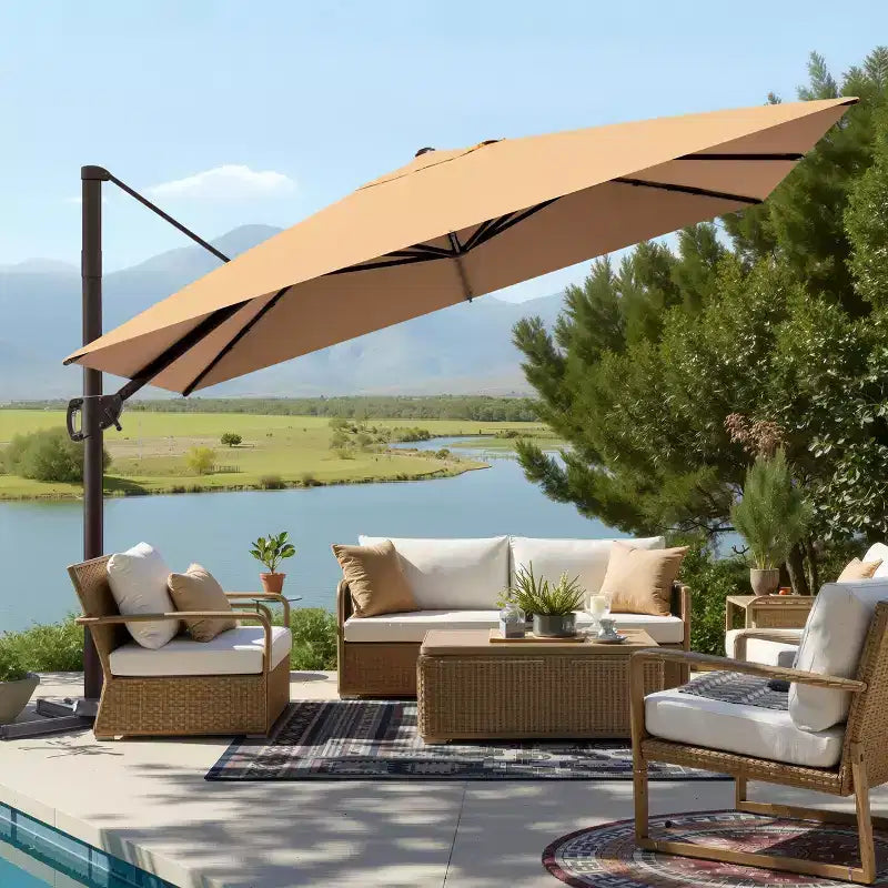 Parasol excentré en porte-à-faux