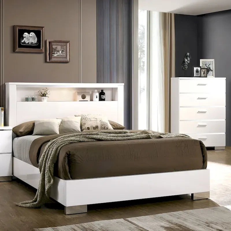 Lit coffre 2 pièces en bois massif contemporain