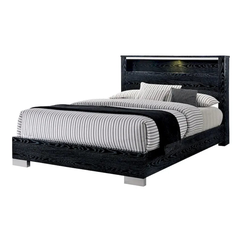 Lit coffre 2 pièces en bois massif contemporain