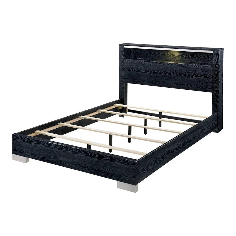 Lit coffre 2 pièces en bois massif contemporain