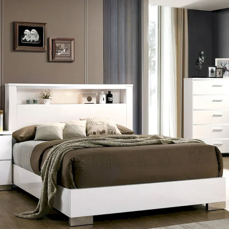 Lit coffre 2 pièces en bois massif contemporain