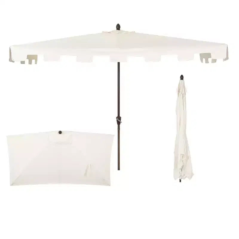 Parasol de terrasse classique rectangulaire demi-parasol de marché de style Mid-Century