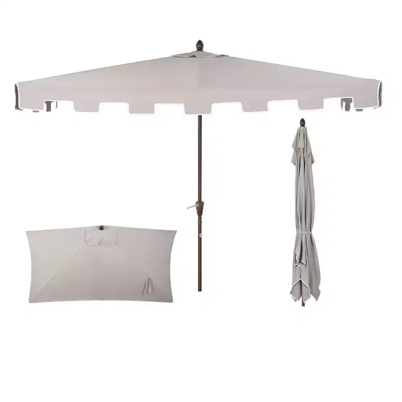 Parasol de terrasse classique rectangulaire demi-parasol de marché de style Mid-Century