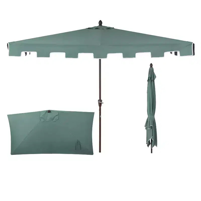 Parasol de terrasse classique rectangulaire demi-parasol de marché de style Mid-Century