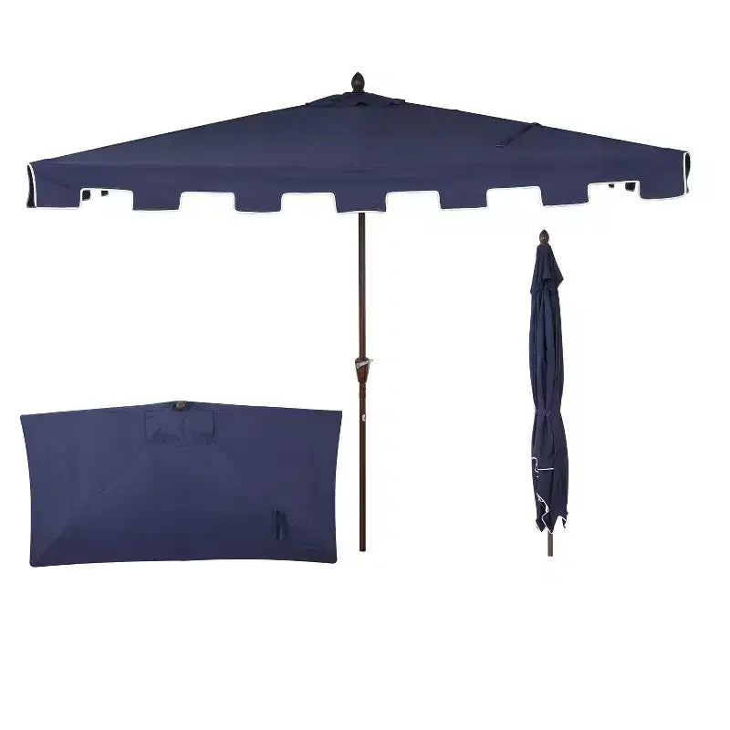 Parasol de terrasse classique rectangulaire demi-parasol de marché de style Mid-Century